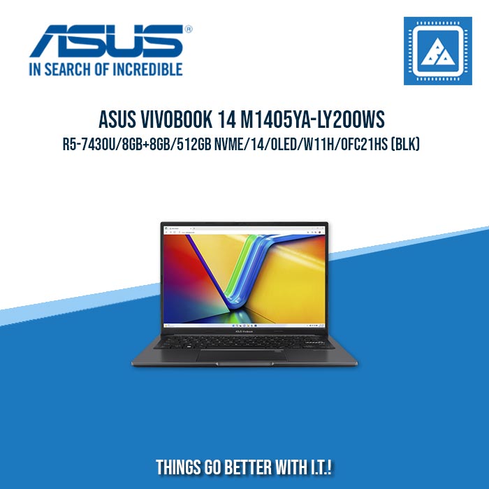ASUS VIVOBOOK 14 M1405YA-LY200WS R5-7430U/8GB+8GB/512GB NVME | BEST FOR STUDENTS AND FREELANCERS LAPTOP ASUS VIVOBOOK 14 M1405YA-LY200WS R5-7430U/8GB+8GB/512GB NVME | BEST FOR STUDENTS AND FREELANCERS LAPTOP